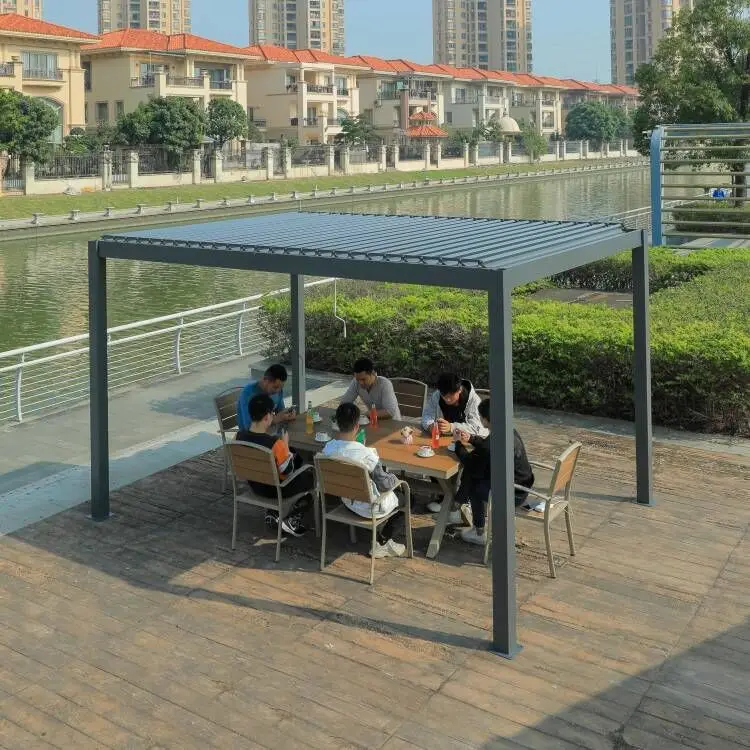 Simple Manual Outdoor Terrace Pergola Louvered Greenway 3*3 3*4 Outdoor Pergola
