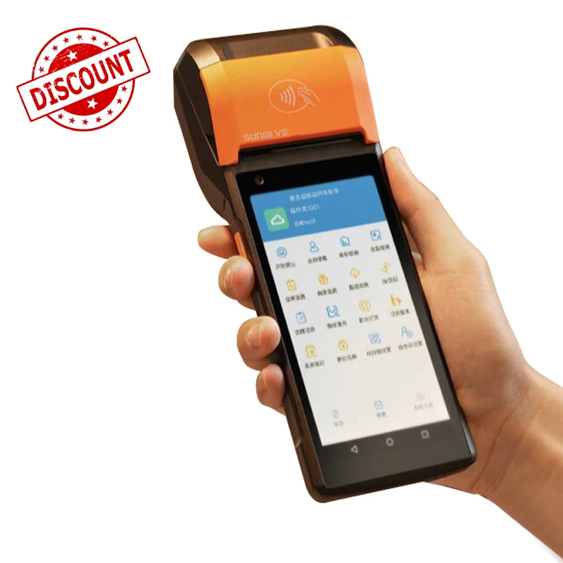 Sunmi V2 емкостный сенсорный экран с 58 мм термопринтером Android POS-системы ручной кассовый аппарат Мобильный pos-терминал