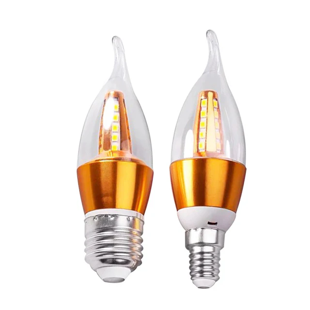 Candelabra base lamp bulb flicker flame tip tail e27 e14 3w 5w7w 9w 12w led candle light