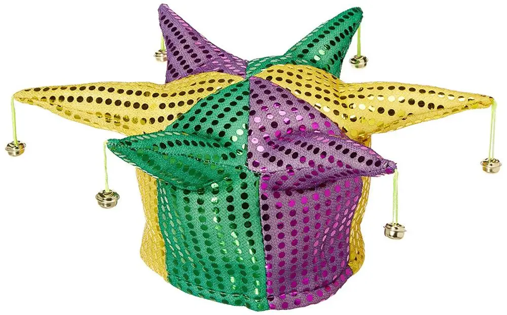 Multicolor Halloween Jester Clown Mardi Gras Party Costume Hat