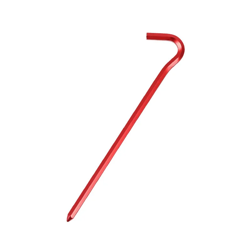 Aluminium Tent Stakes Pegs with Hook - 7 inch Hexagon Rod Stakes Nail Spike Garden Stakes Camping Pegs for Pitching Camping Tent