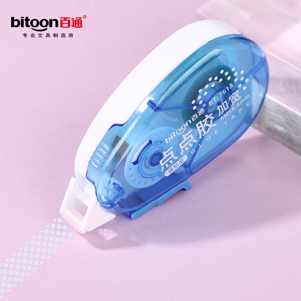 New Arrival Double-Sided 8.4MM*8M Roller Dot Adhesive Tape Washable School Stationery Glue Tape for Masking