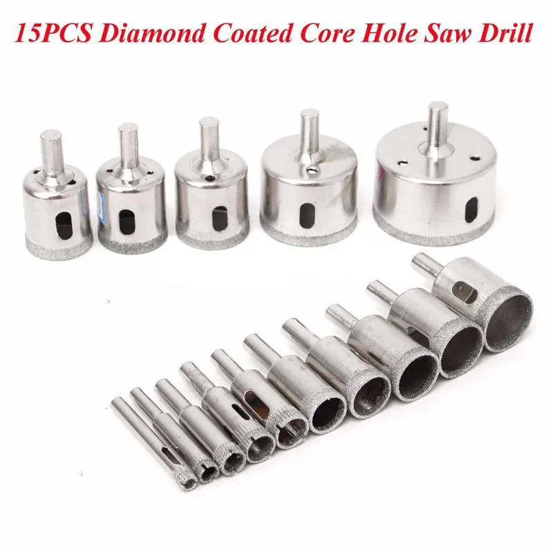 DEYI 15pcs 6-50mm diamond hole saw drill bit for glass Ceramic Porcelain Marble 6/8/10/12/14/16/18/20/22/25/26/28/30/40/50mm