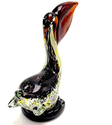 Handmade Blown Glass Duck Sculpture Artistic Glass Animal Figurines Home Decoration Ornaments