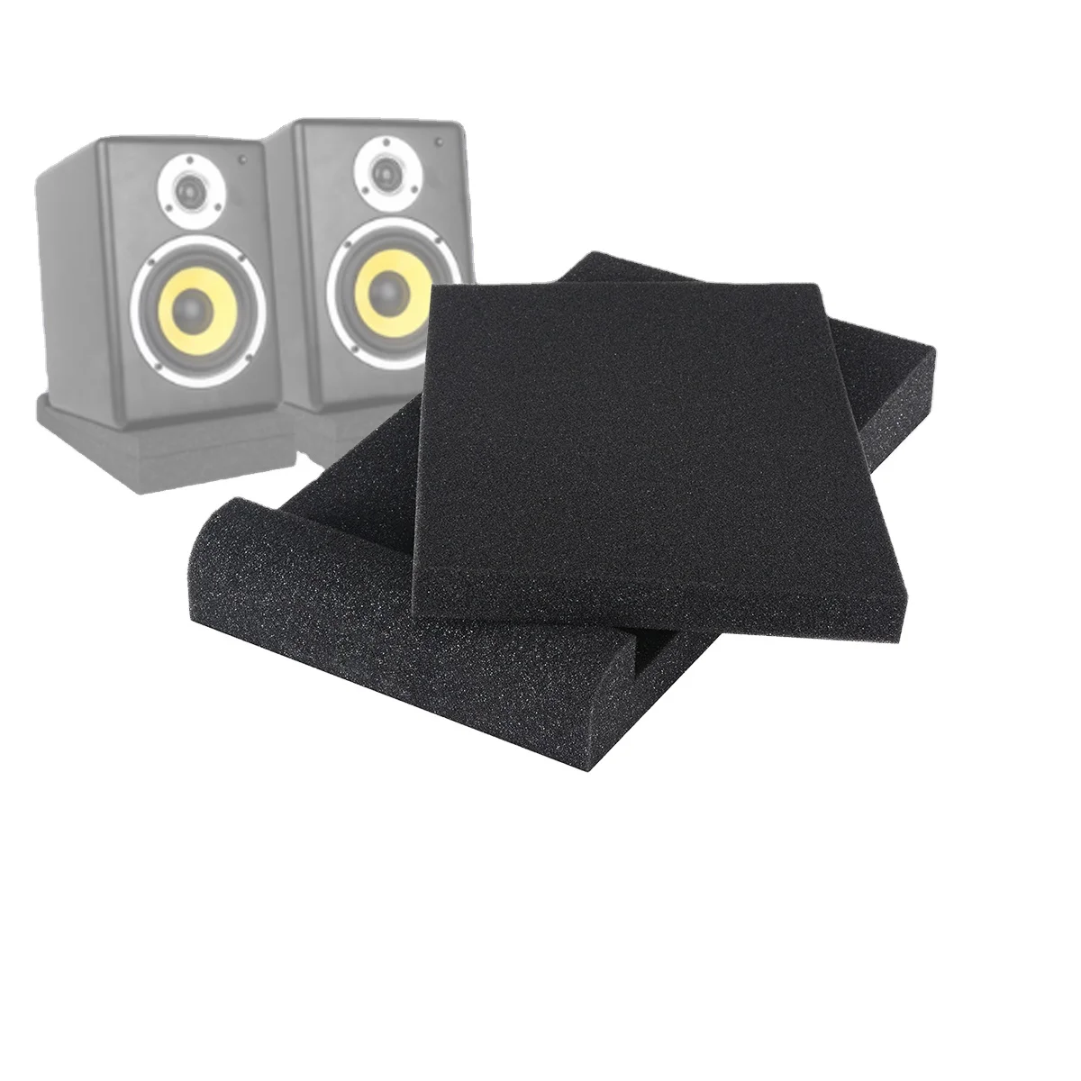 2 Sets Isolation Pads High Density Acoustic Foam For Most Speaker Stand Piano Room Sound Reinforcement Cushion