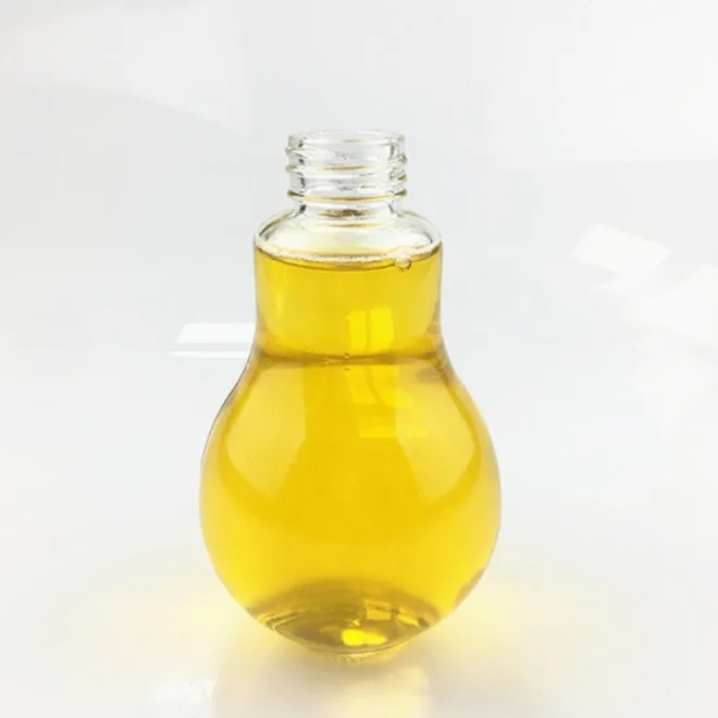 150ml 5oz cheap empty  light bulb shape juice boba milk tea glass bottle with straw