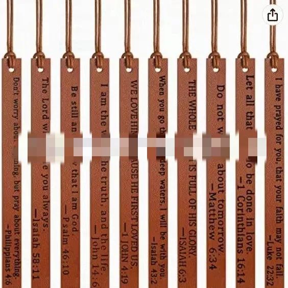 Hot spot PU leather bookmark portable book reader Bible bookmark logo hot gold bookmark