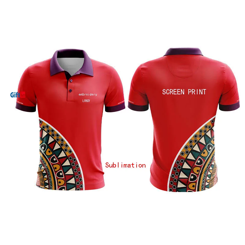 Full Sublimation Print Collar T Shirt Uniform Workwear Unisex Golf Polo Shirt Running Performance Customized Logo Polo Shirt