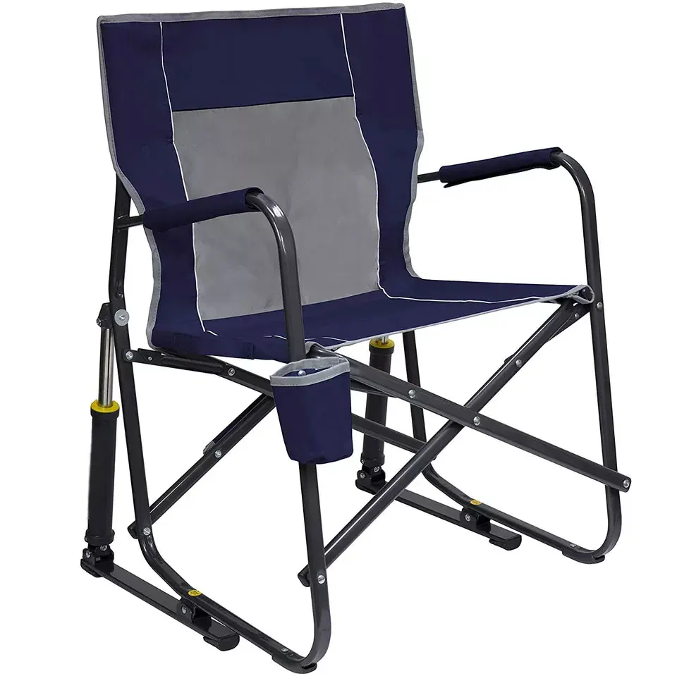 Sturdy Powder-Coated Steel Frame Outdoor Freestyle Portable Folding Rocking Chair