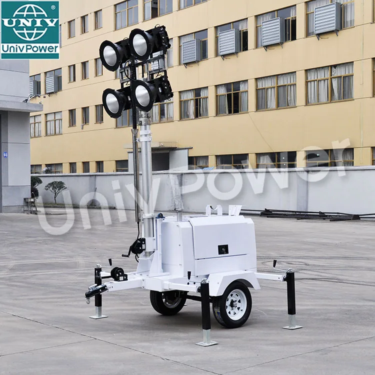 Portable Diesel Generator Lighting Tower Electric Mast Industrial Outdoor Light Tower