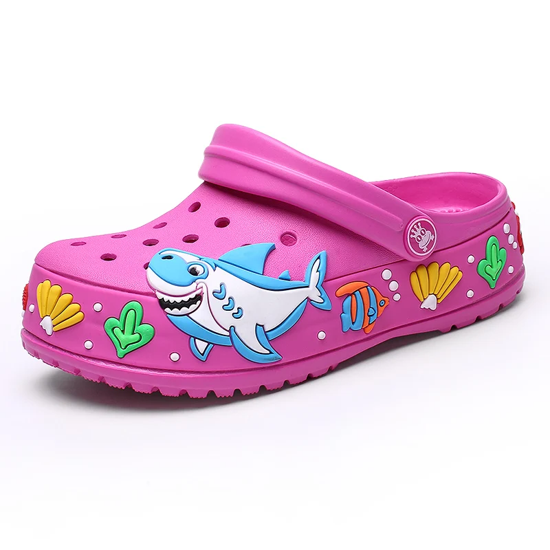 Cute EVA clogs kids casual garden shoes non-slip Thick bottom beach sandals  for boys girls baby