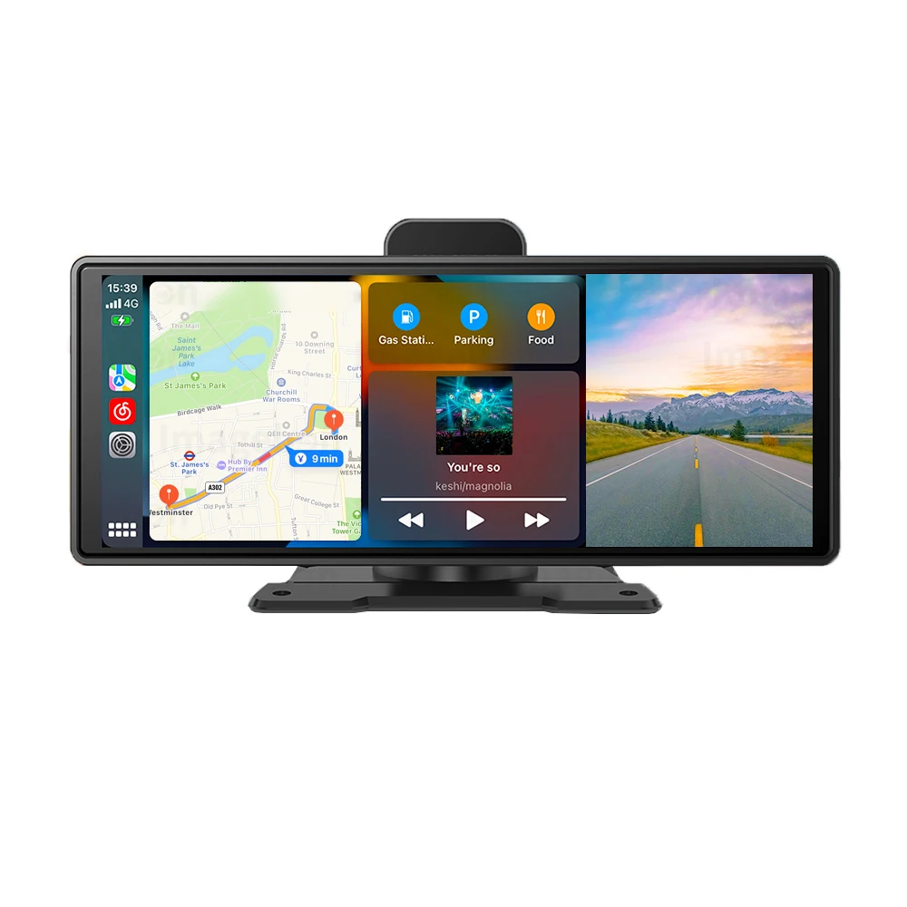 Front 4K Rear 1080P Dual Cameras  Dash Cam with GPS 5G wifi reversing camera Apple Carplay Android Auto BT audio Function