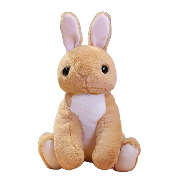 Rabbit plush toy 44cm and 54cm sitting stuffed animals lifelike rabbit custom snow hare plushies gift decor