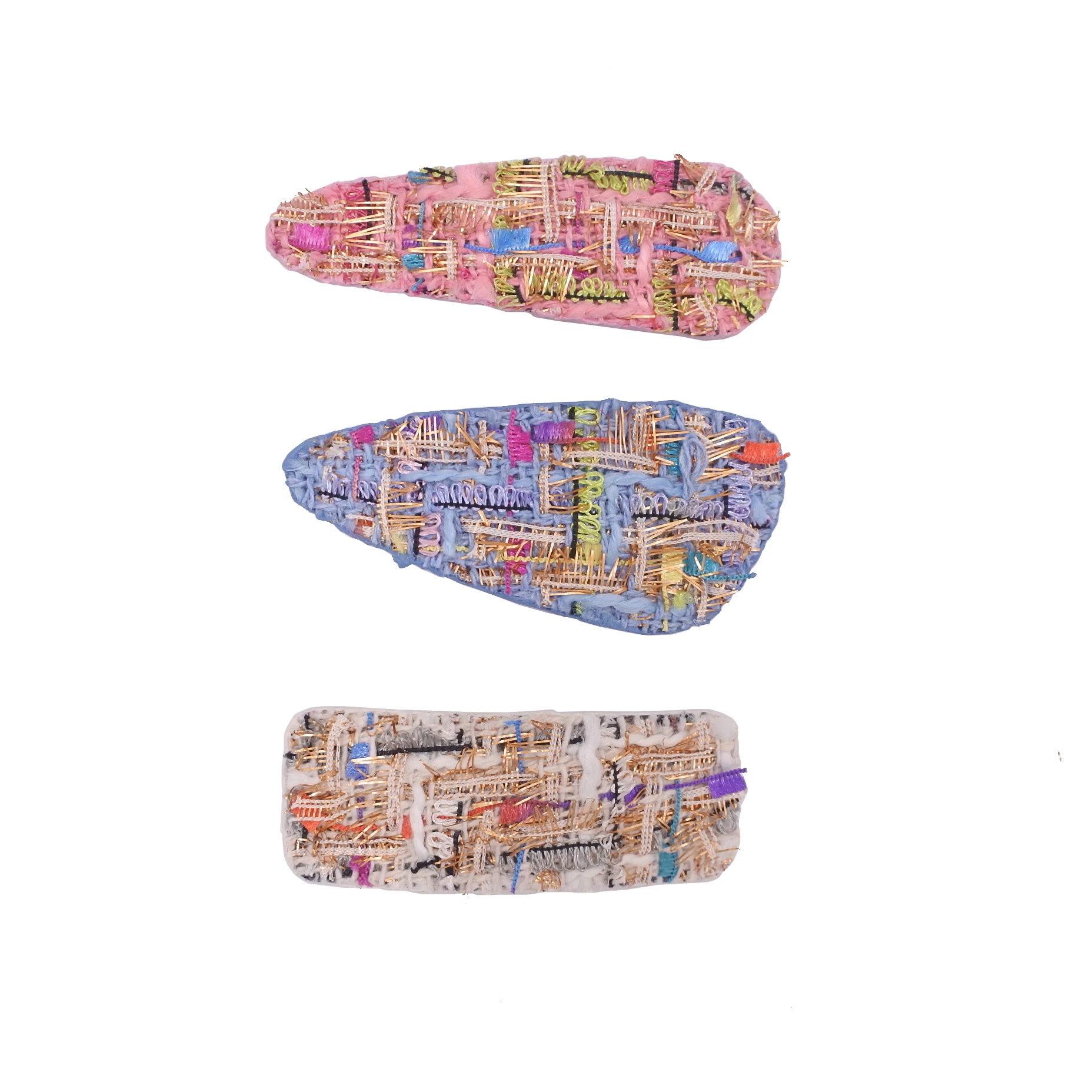 
cute and lovely metal clip fabric cover clip 3pcs in one sets 