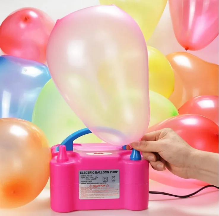 Electric Air Balloon Pump 110V 600W Red Portable Dual Nozzle Inflator/Blower for Party Decoration balloon pump electric