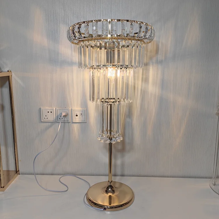 Large Crystal Tall Gold Metal Flower Stand Light Acrylic Centerpieces Wedding Decoration for Events Party Supplies