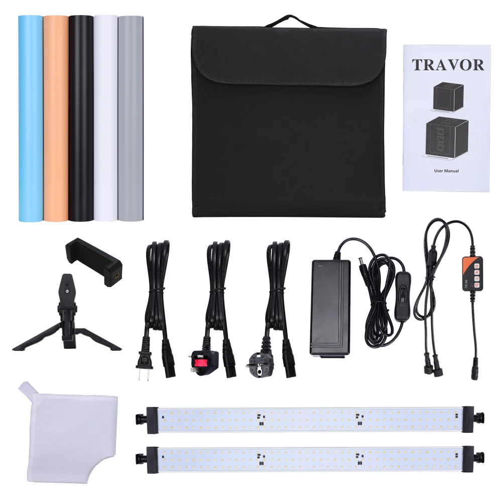 Travor 60cm foldable cube shooting product photography fotobox led lighting box camera tent studio folding lightbox cube photo