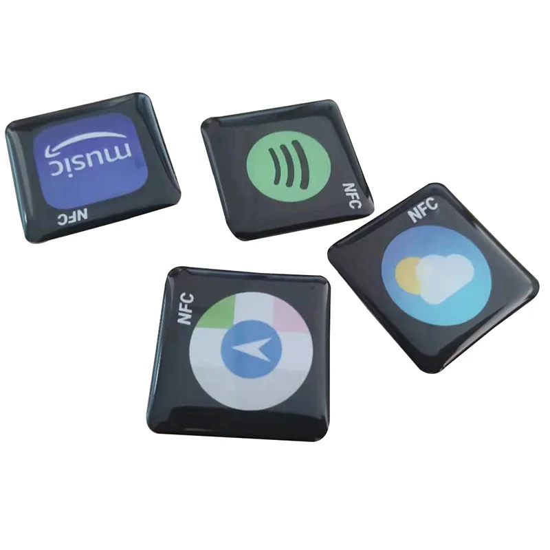 Flat phone Anti-metal NFC NTAG213 Epoxy Tag/ Sticker for Social Media sharing