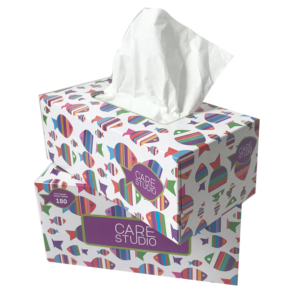 Customized logo Luxury tissue wrapping paper virgin wood pulp 2 ply  gift wrapping nice facial tissue  in China