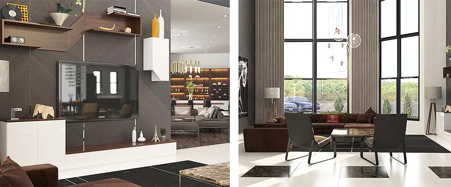 OPPEIN Factory Price Free 3D Design Modern Humanized Design Two Storey Villa Home Furniture Set