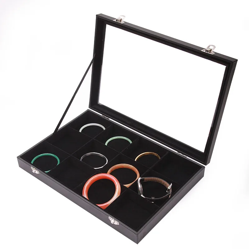 Black Velvet 12 Styles Jewelry Show Case Box for Rings Necklace Bracelet Pendant Earrings Jewelry Accessories