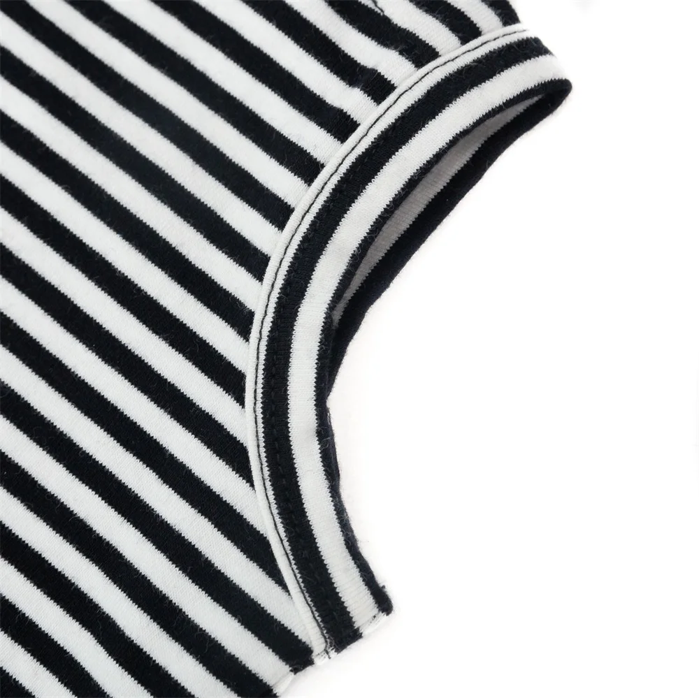 
Custom Organic Cotton Sleeveless Striped Hypo-allergenic Kids Baby Vest Tank Top 