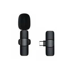 Wireless blue tooth lavalier microphone live broadcast outdoor short video recording radio interview noise reduction microphone