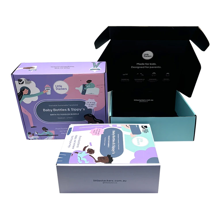 Environmentally friendly shipping box with clear printing and customizable logo for baby product boxes
