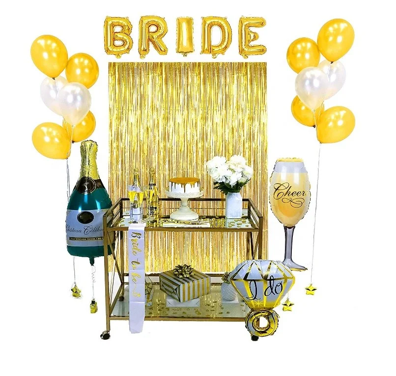 2022 Trend Bride To Be Sash Balloons Gold Bridal Shower Bachelorette Party Supplies Decorations Kit for Hen Party Accessories