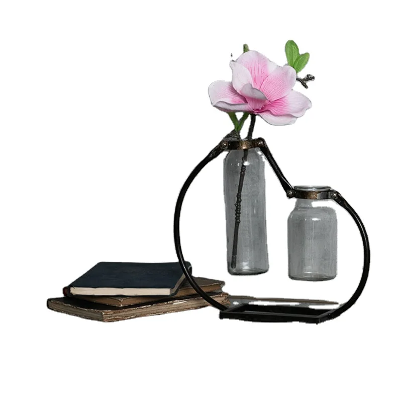 
European style small fresh and simple decorative vase desktop transparent hydroponic glass vase flower arrangement ornaments 