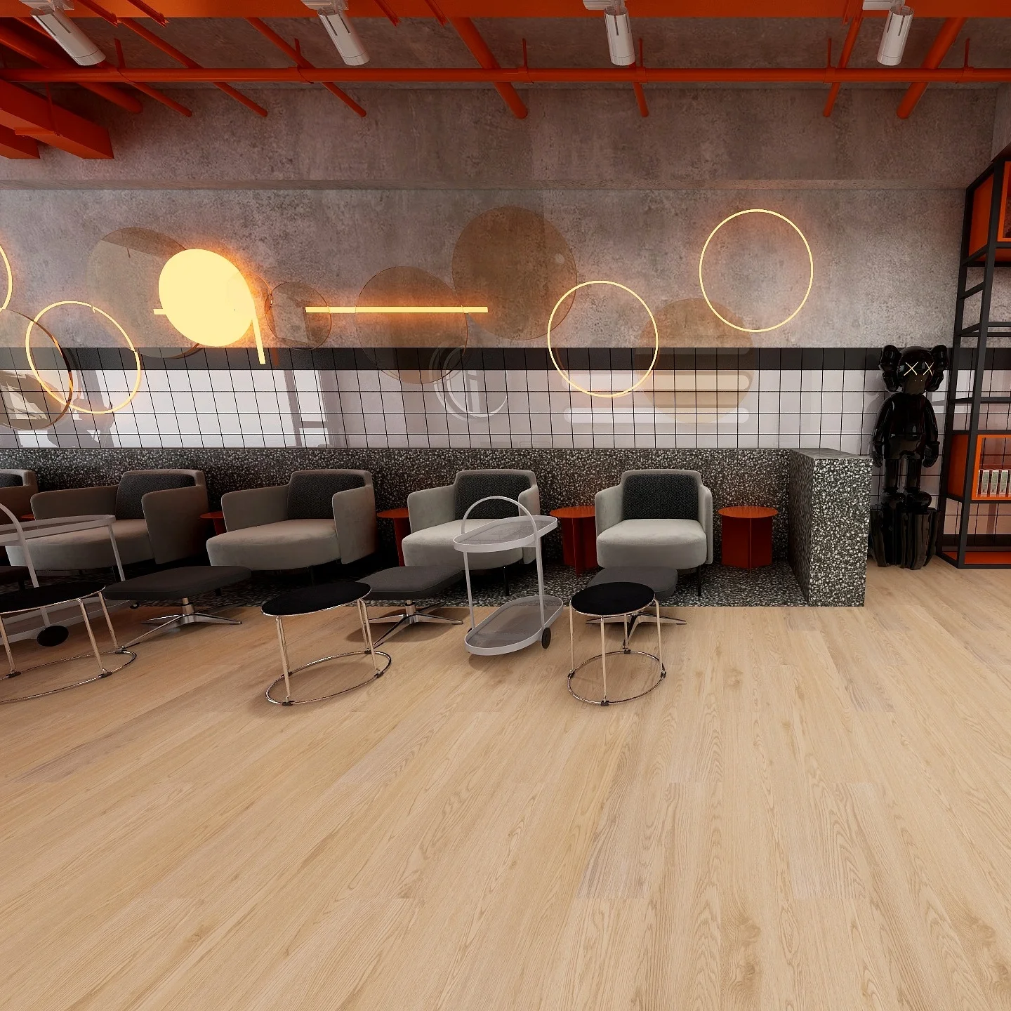 Direct Supplier SPC Click Floor 7mm 8mm Fireproof SPC Vinyl Flooring With IXPE for Commercial Application