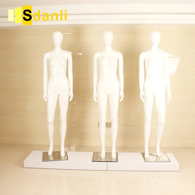 Wholesale Clothing Display Shop Window Women Full Body Shinny White Chrome Mannequin Female Fiberglass Mannequins