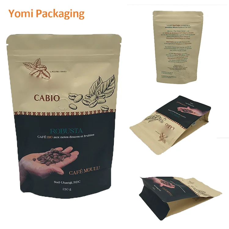 Eco Friendly Ziplock Stand Up Food Packaging 100% Compostable Biodegradable Plastic Pouch Bags Wholesale