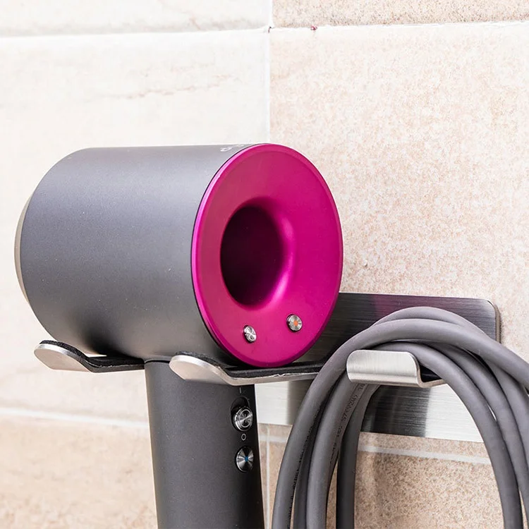 Stainless Steel Hairdryer Organized Rack Wall Mounted Hair Dryer Holder For Dyson