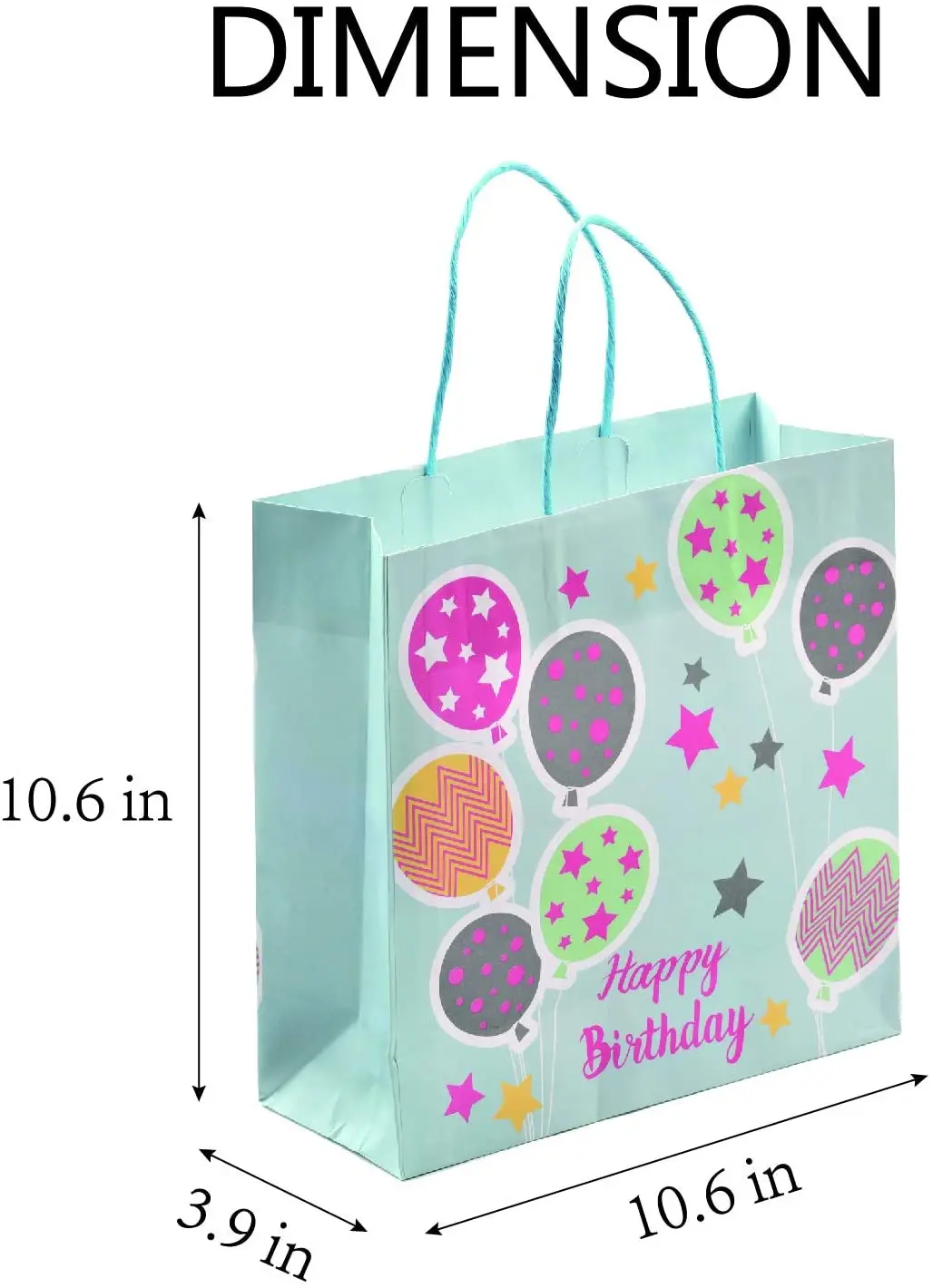 Wholesale Custom Logo Printed Luxury Kraft Happy Birthday Gift Paper Bag