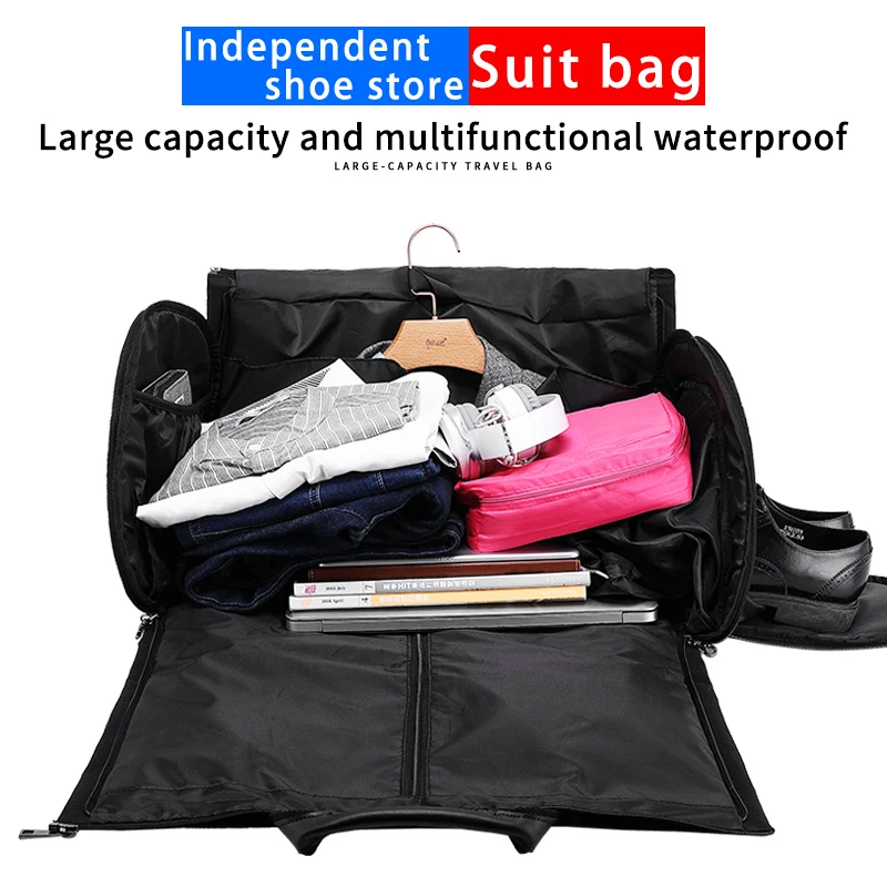 Wholesale Multifunction Waterproof business Travel Shoulder Convertible Duffle Custom Foldable Suit Cover Garment Bag