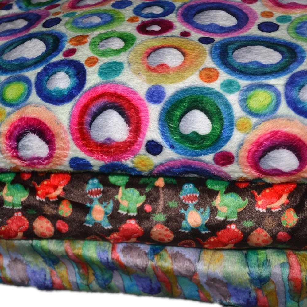 100% Polyester Knit Embossed Minky Dot Super Soft Bubble Chiffon Fabric