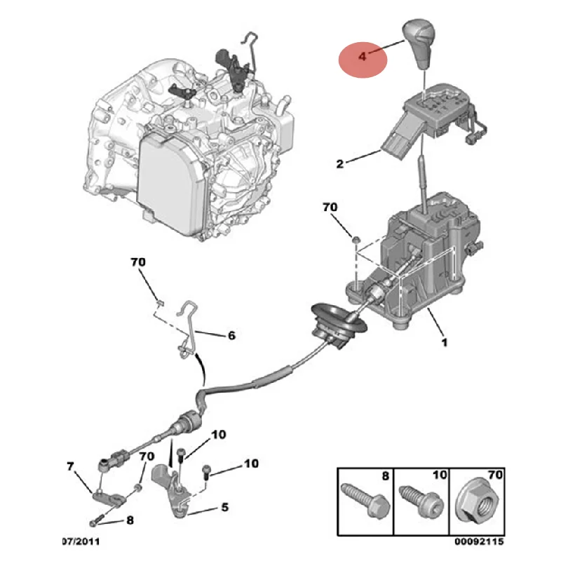 Ручка переключения AT 2403AF для Peugeot 206 207 307 308 301для Citroen C2 C3 C4L Picasso Elysee, шаровая Головка рычага переключения