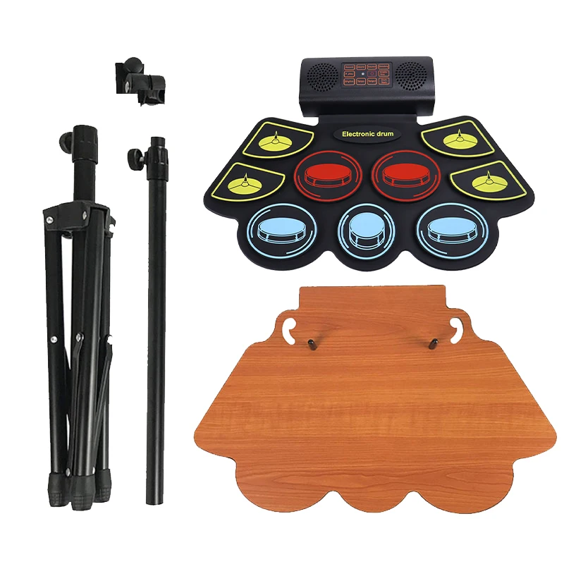 Costour Kids Drum Set 9-Piece for Beginners Drum Kit With Adjustable Stand Cymbal Pedal Tabletop Drum Set