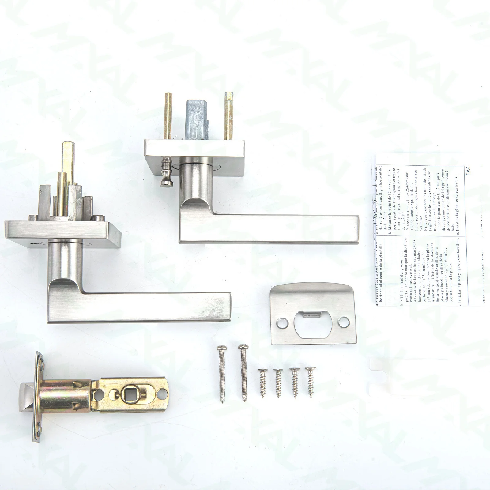 Free Sample Aluminum Alloy Square Lever Lock Interior Wooden Door Mortise Lock Lever Handle Door Handle Lock Set