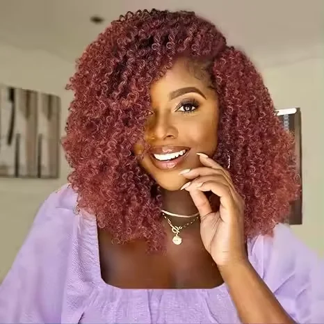 8/10/12Inch Pre Looped Yanky Twist Braiding  with Curls  Pre-twist Bohemian  Crochet Hair  Synthetic Hair Extensions for Women