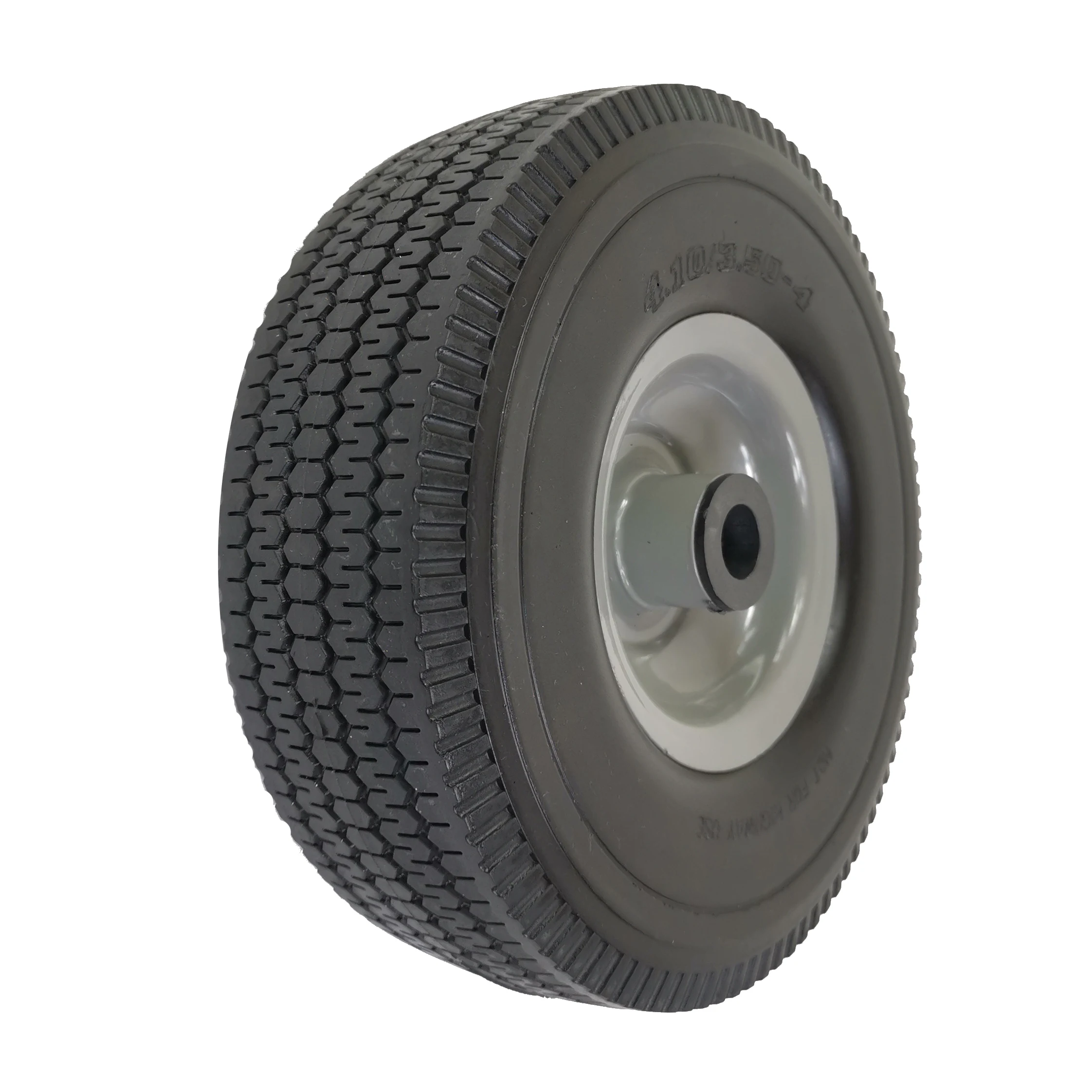 polyurethane foam wheel 3.50-4 beach wheels 10 inch pu foam tyre with bearing for lawn mower garden trailer wheelbarrow