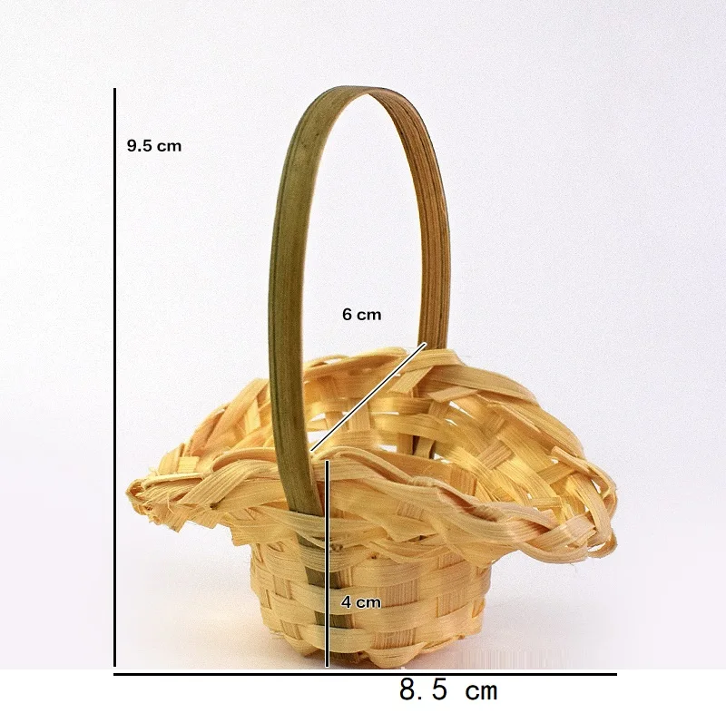 Bamboo Woven Mini Princess basket handmade flower arrangement Floral art flower bouquet decorative pastoral style home basket