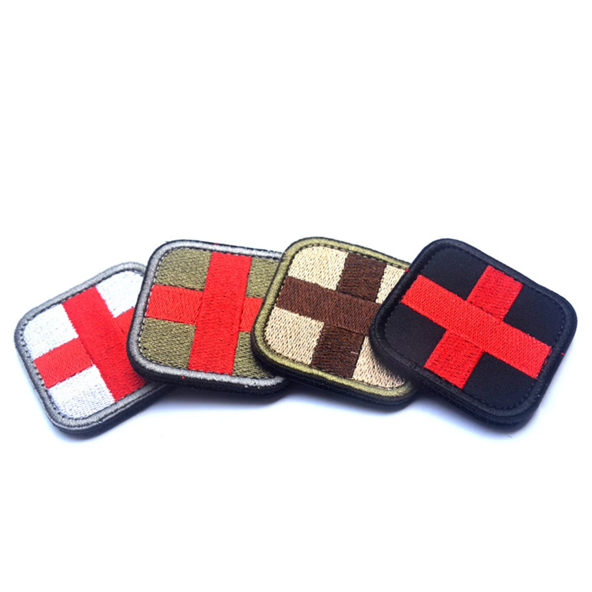 Customized Tactical Medical Rescue Red Cross Hook and Loop Embroidery Medic Patch