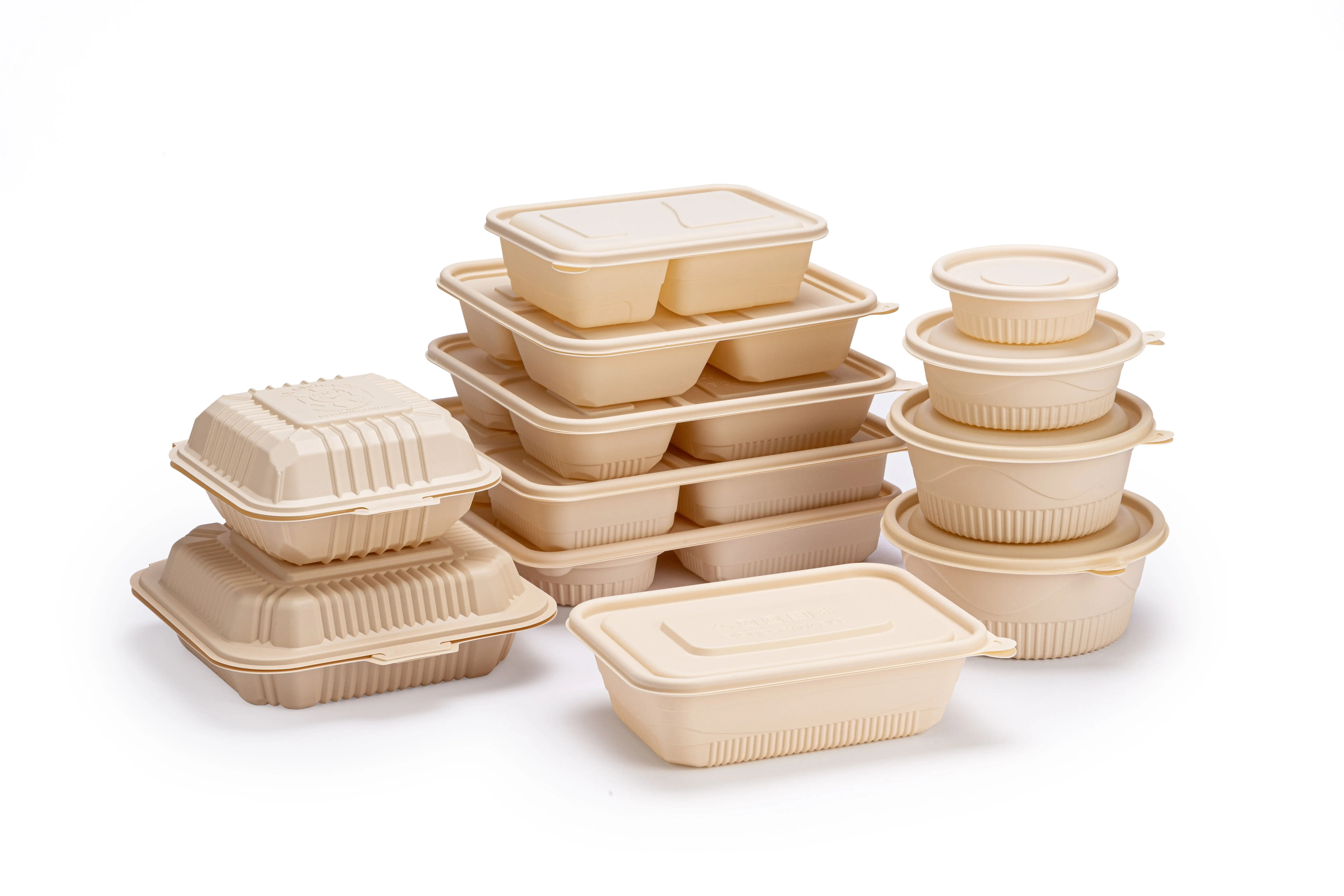 Eco-Friendly biodegradable corn pulp Take Out Food Containers Lunch Salad Meal Storage Boxes