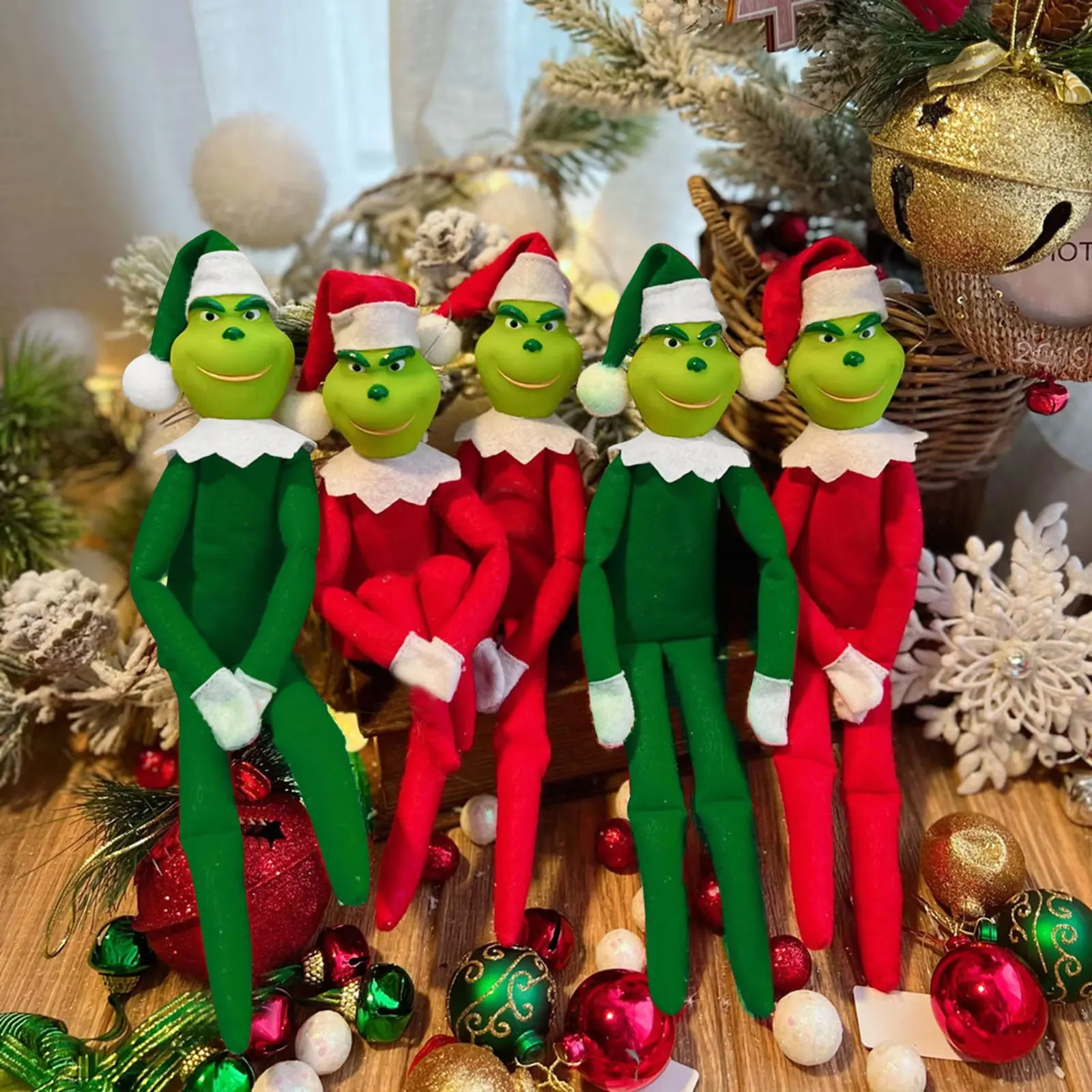 Hot sale christmas elf dolls toys green monster elf ornaments pendant christmas toys
