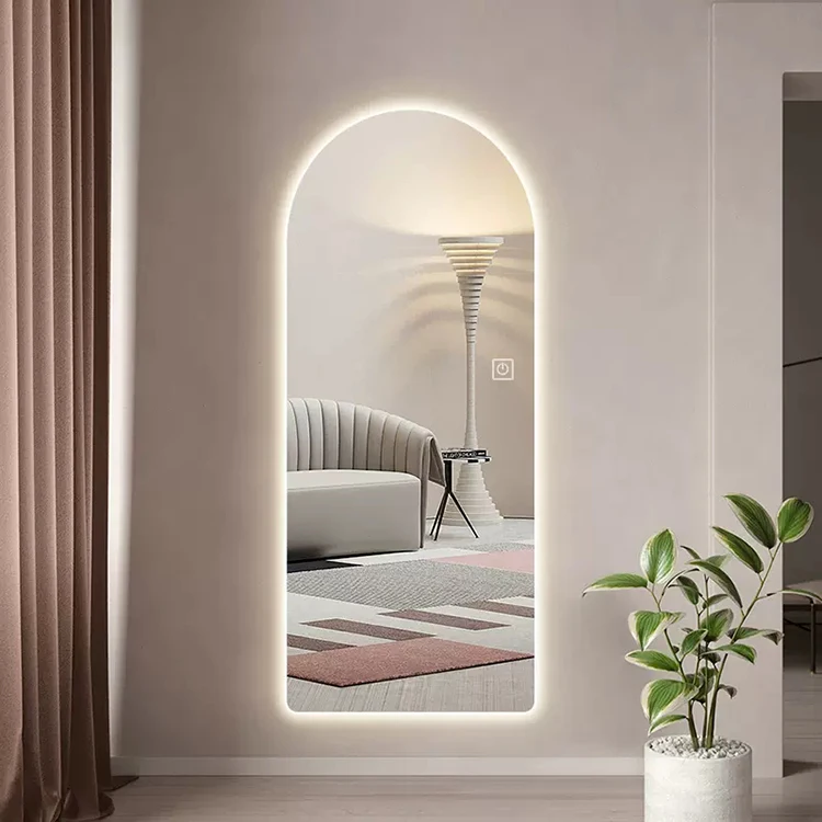 2023 new design luxury arched smart magic foto master miroir selfie led mirror photo camera booth shell light up mirror