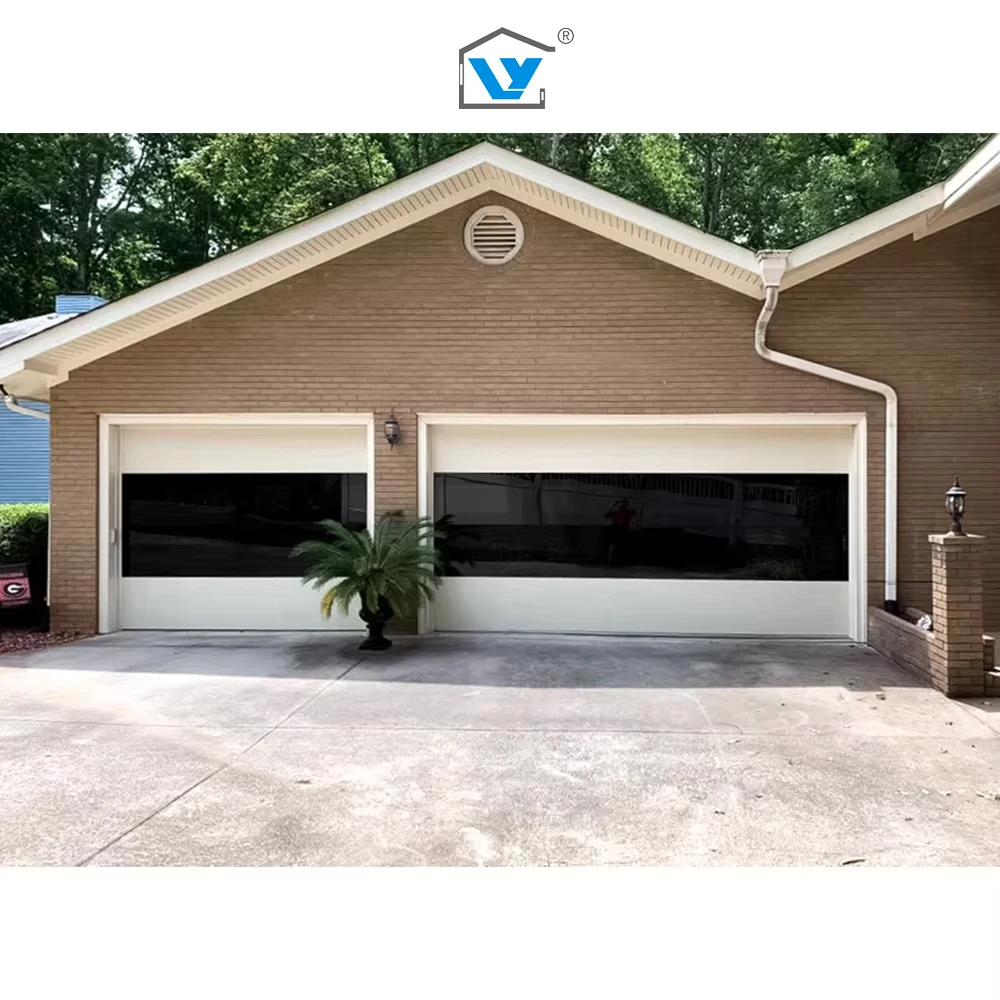 High Standard Modern Design Frameless Aluminum Mirror Reflective Glass Garage Door Professional Manufacture for Villas Garages