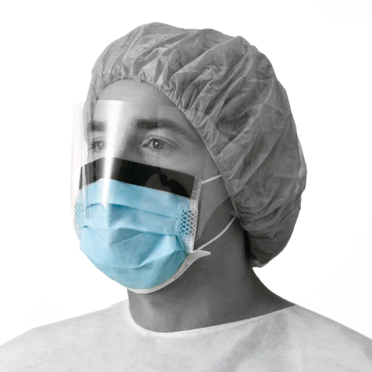 Disposable 3-Ply Anti-fog Face Mask Mouth Cover Ear-loop With Eye Shield Face Mask