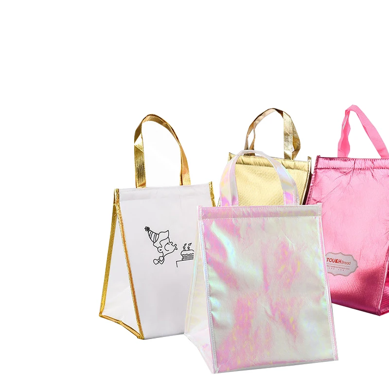 Thickened portable seafood cold storage bag with printed aluminum foil thickened refrigerated thermal insulation bag